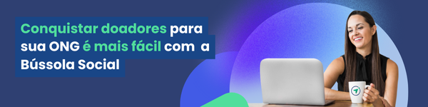 Banner de e-mail sobre como conquistar doadores para sua ONG