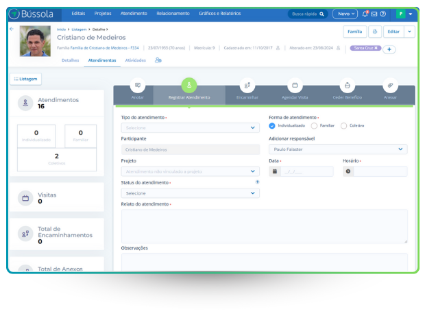 Interface de Gestão de Atendimentos
