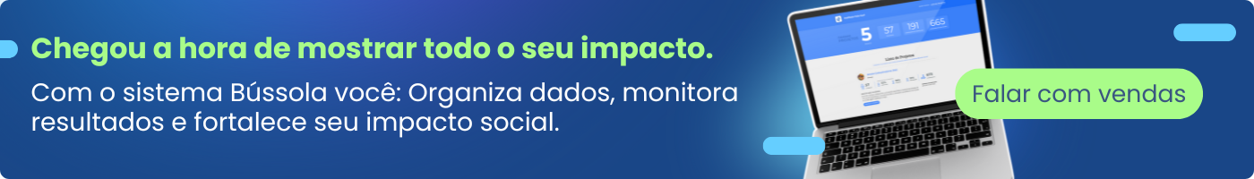 Banner de chamada para ação sobre impacto social