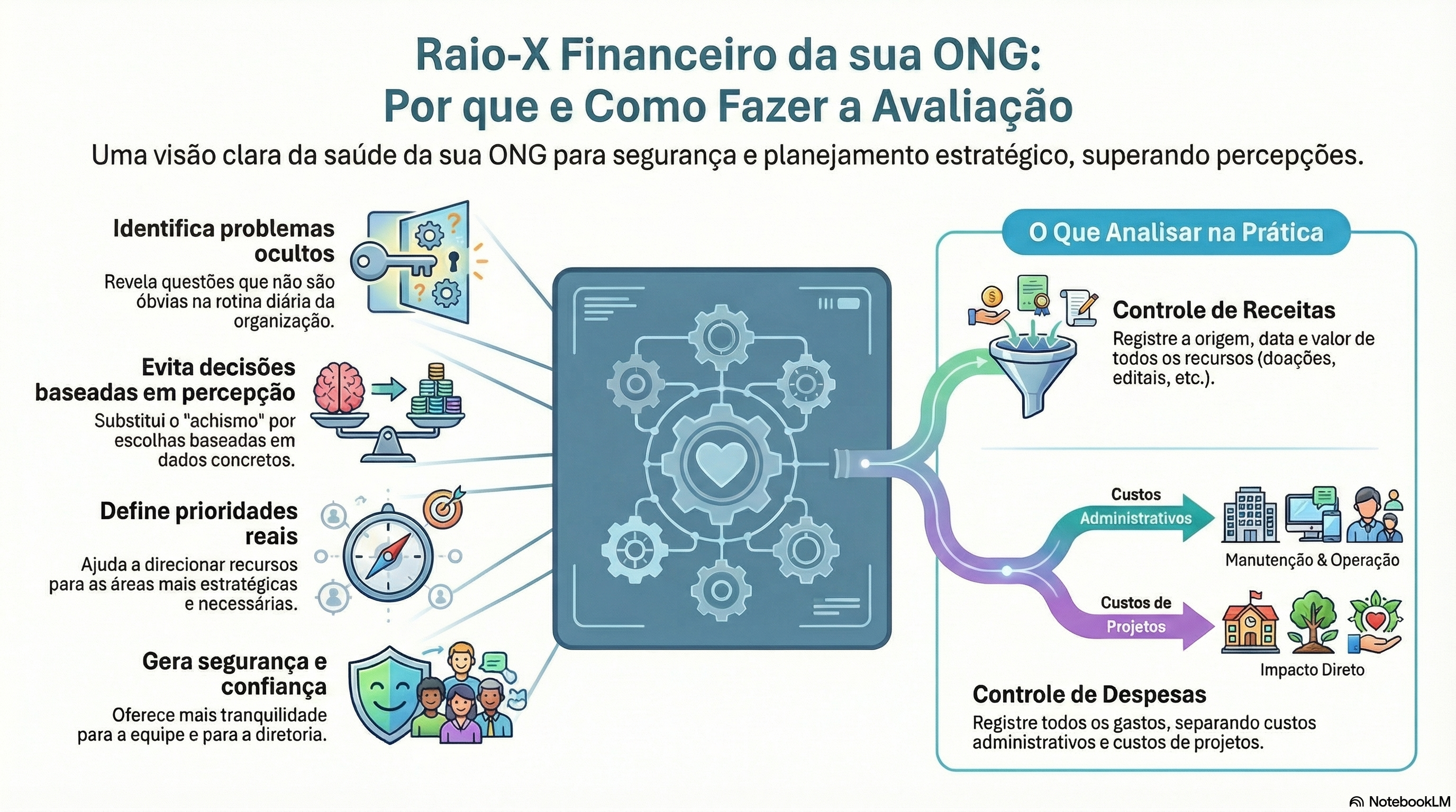 Pessoa analisando dados financeiros da ONG em um notebook